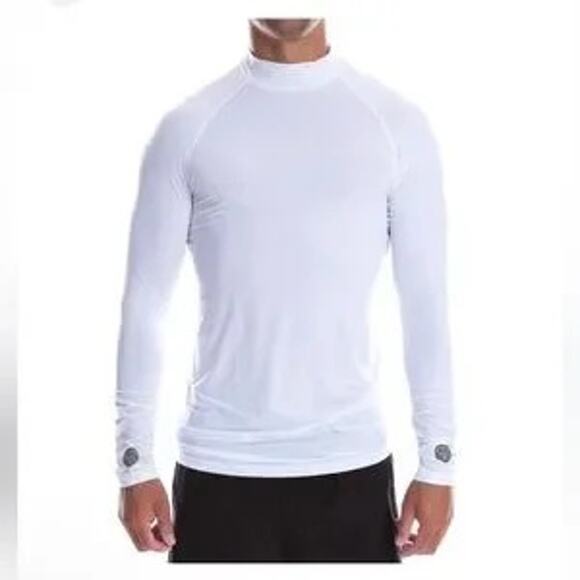 SPARMS SP Full Body Warm Mock High Neck Long Sleeve UV Sun Shirt White NWT XL - Picture 1 of 7